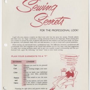 Sewing Secrets for the Professional Look! (Club Series No. 82)