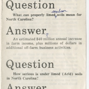 What Can Properly Limed Soils Mean For North Carolina? (Leaflet No. 147)