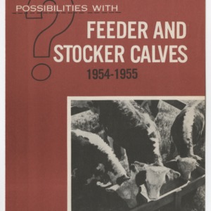 Possibilities with Feeder and Stocker Calves 1954