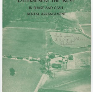 Determining The Rent In Share And Cash Rental Arrangement (Southern Farm Management Extension Publications No. 4)