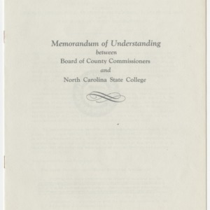 Memorandum of Understanding between Board of County Commissioners and North Carolina State College