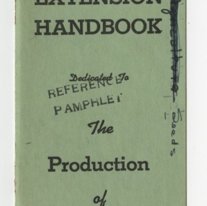 Agronomy Extension Handbook: Dedicated to the Production of Better Crops 1949