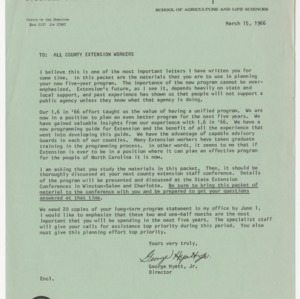 Five Year Planning Program Packet 15 Mar. 1966