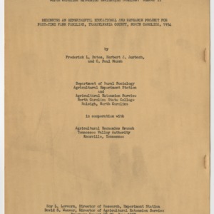 North Carolina Extension Evaluation Studies: Number 2 1957 June