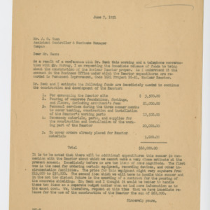 Letter from J. H. Lampe to Mr. J. G. Vann, June 7, 1951