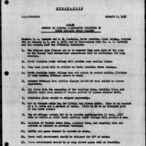 Memorandum: AEJ-28 Changes in General Arrangement Suggested by North Carolina State College, January 6, 1956