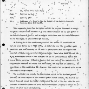 Evidences of a Leak in the Gas System of the Raleigh Research Reactor; Plans for Repair, June 10, 1955