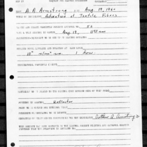 Request for Reactor Operation: Activation of textile fibers, August 19, 1961