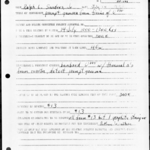 Request for Reactor Operation, Reactor Experiment No. 235, Prompt gamma from fission of uranium U235, July 14, 1958