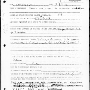 Request for Reactor Operation, Reactor Experiment No. 254, Magneto-optic effect due to neutron irradiation, July 19, 1958