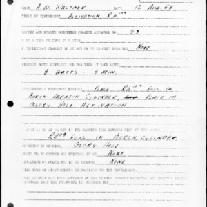 Request for Reactor Operation, Reactor Experiment No. 266, Activation rhodium Rh104, August 12, 1958