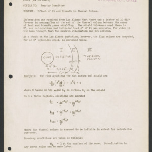 Effect of Pb and Bismuth in Thermal Column, NCSC #23, July 5, 1951