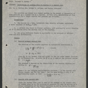Disturbance of Neutron Flux in Reactor by a Control Rod, NCSC #33, August 30, 1951