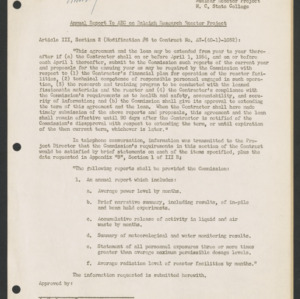 Annual Report to AEC on Raleigh Research Reactor Project, NCSC #68, April 1, 1954