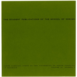 The Student Publications of the School of Design, North Carolina State of the University of North Carolina at Raleigh, Volume 12, Number 2