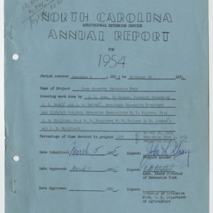 North Carolina Agricultural Extension Service Annual Report for 1954 - Farm Forestry Extension Work