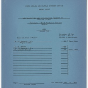 AMA Marketing and Utilization Project IV for Forestry Wood Products Section 1964