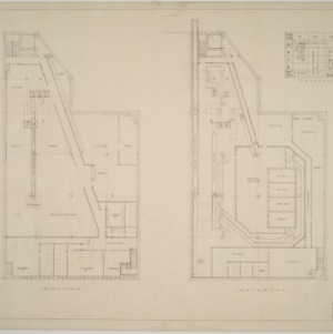 Basement, second floor plans