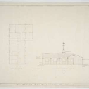 Plan of stable, elevation of stable