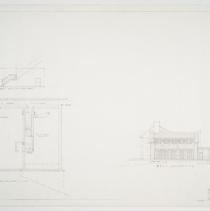 Basement plan and west elevation