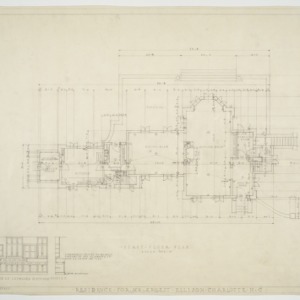 First floor plan and cupboard elevation
