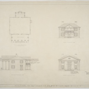 Plan of porches, elevations