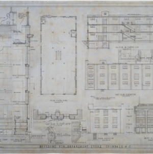 Third floor plan, elevations, sections
