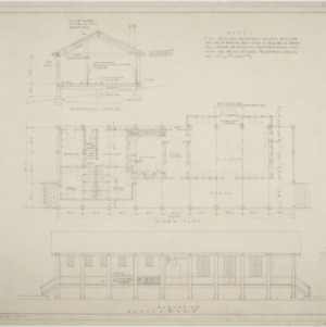 Floor plan, elevation, structural section