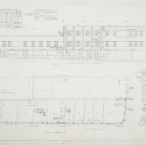 Frontage elevation and street floor plan