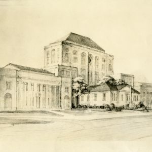 Mint Museum and Post Office - Sketch