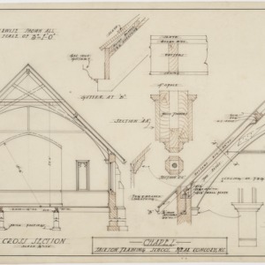 Cross section, detail of trusses