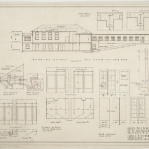 Sections, details of Ward Building