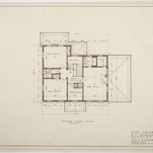 Second floor plan, Chief Surgeon's Residence