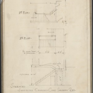 Stairway, suggested changes to Chief Surgeon's Residence