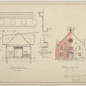 Cross section, front elevation