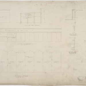 Garage floor plan, front elevation, section