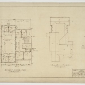 Second floor plan and roof plan