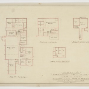 First floor, second floor and basement floor plans