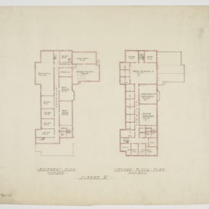 Scheme "A" basement and second floor plan