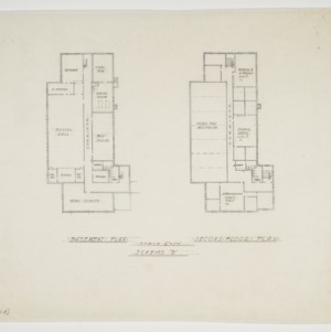 Scheme "B" basement and second floor plan
