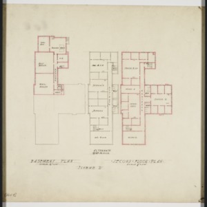 Scheme "D" basement and second floor plan