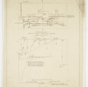 Elevation and electrical plan for projection booth