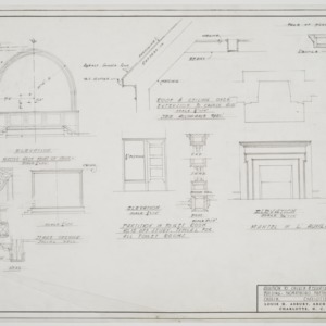 Stage, choir and mantel elevations