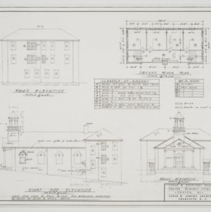 Elevations and second floor plan