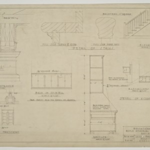 Kitchen cabinet, stair and toilet sections and details