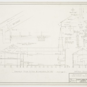 Sectional elevations and cornice and tower sections