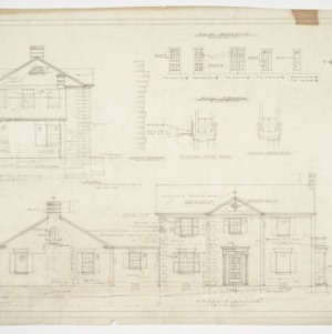 Front and left side elevations and window details