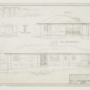 Front and Right Side Elevations and Window Schedule