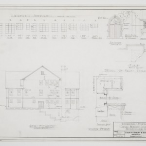 Rear Elevation, Window Schedule, and Details