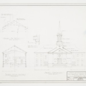 Front Elevation, Transverse Section and Truss Detail
